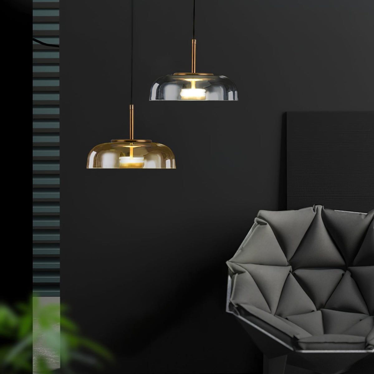 Liorenia lampa wisząca ze szkła przezroczystego