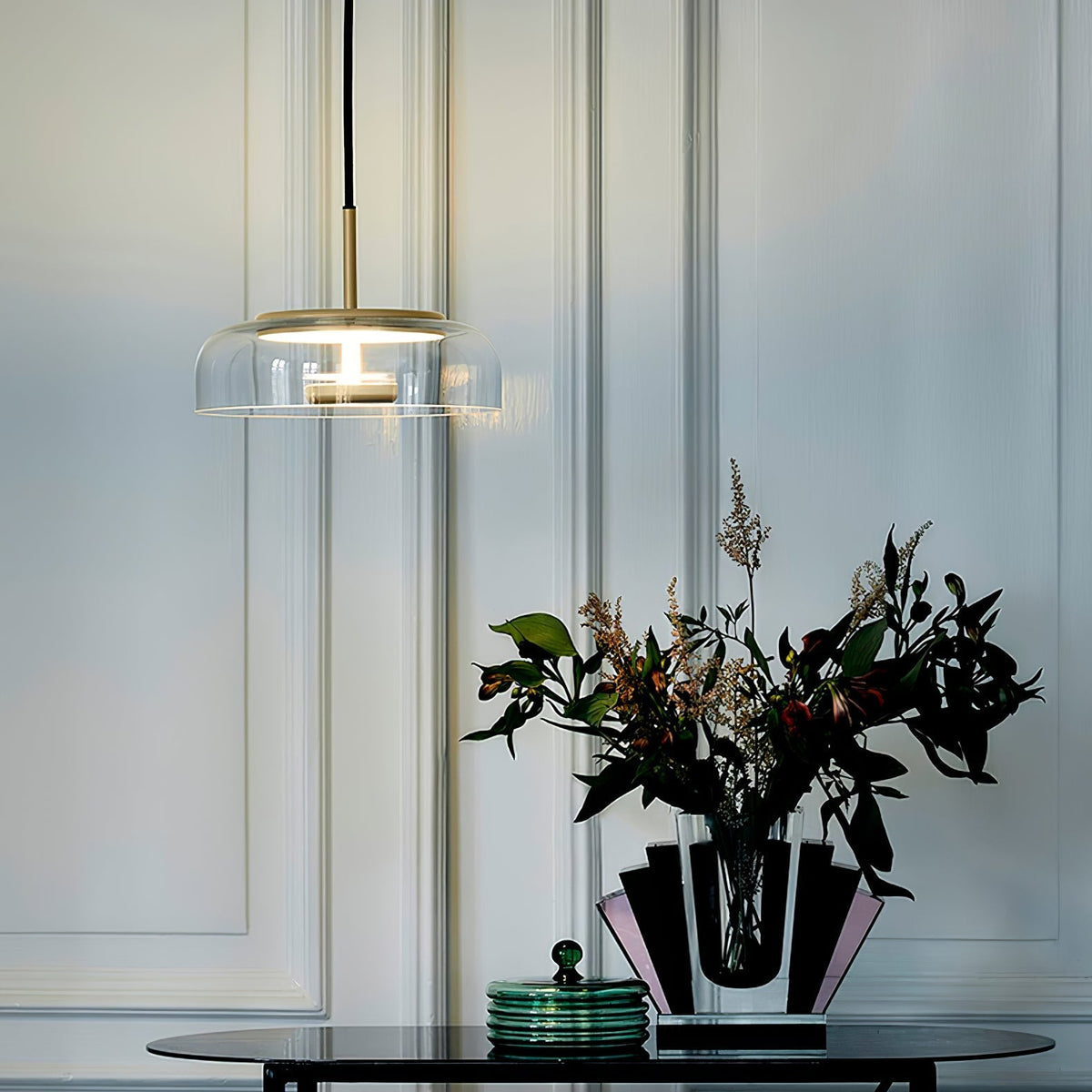Liorenia lampa wisząca ze szkła przezroczystego