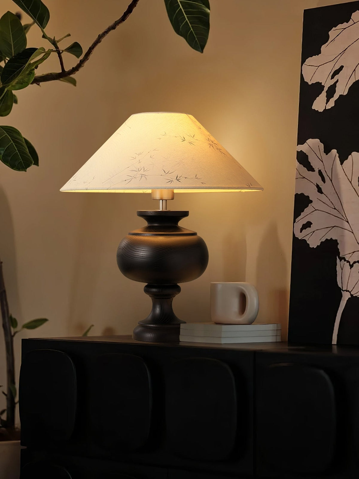 Culiril lampa stołowa z płótna o orientalskim wzorze