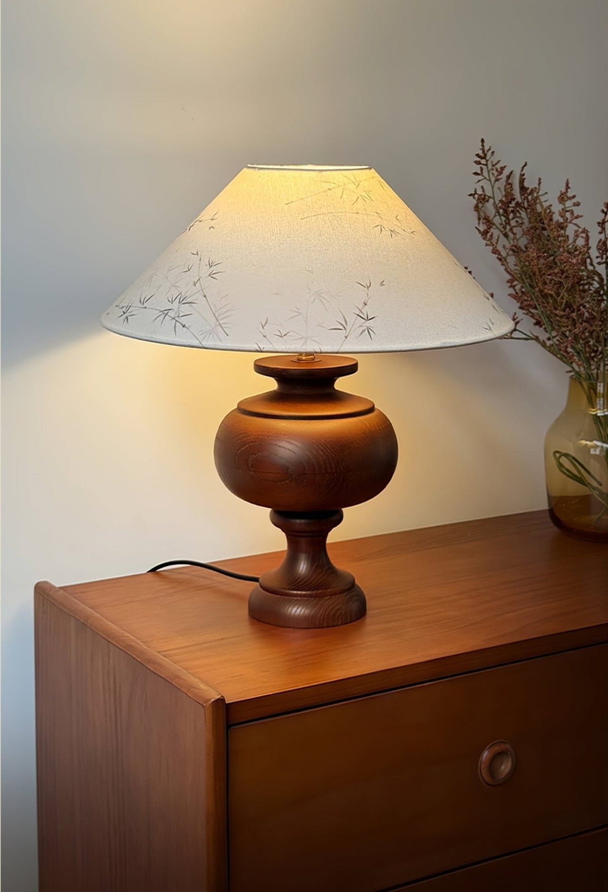 Culiril lampa stołowa z płótna o orientalskim wzorze
