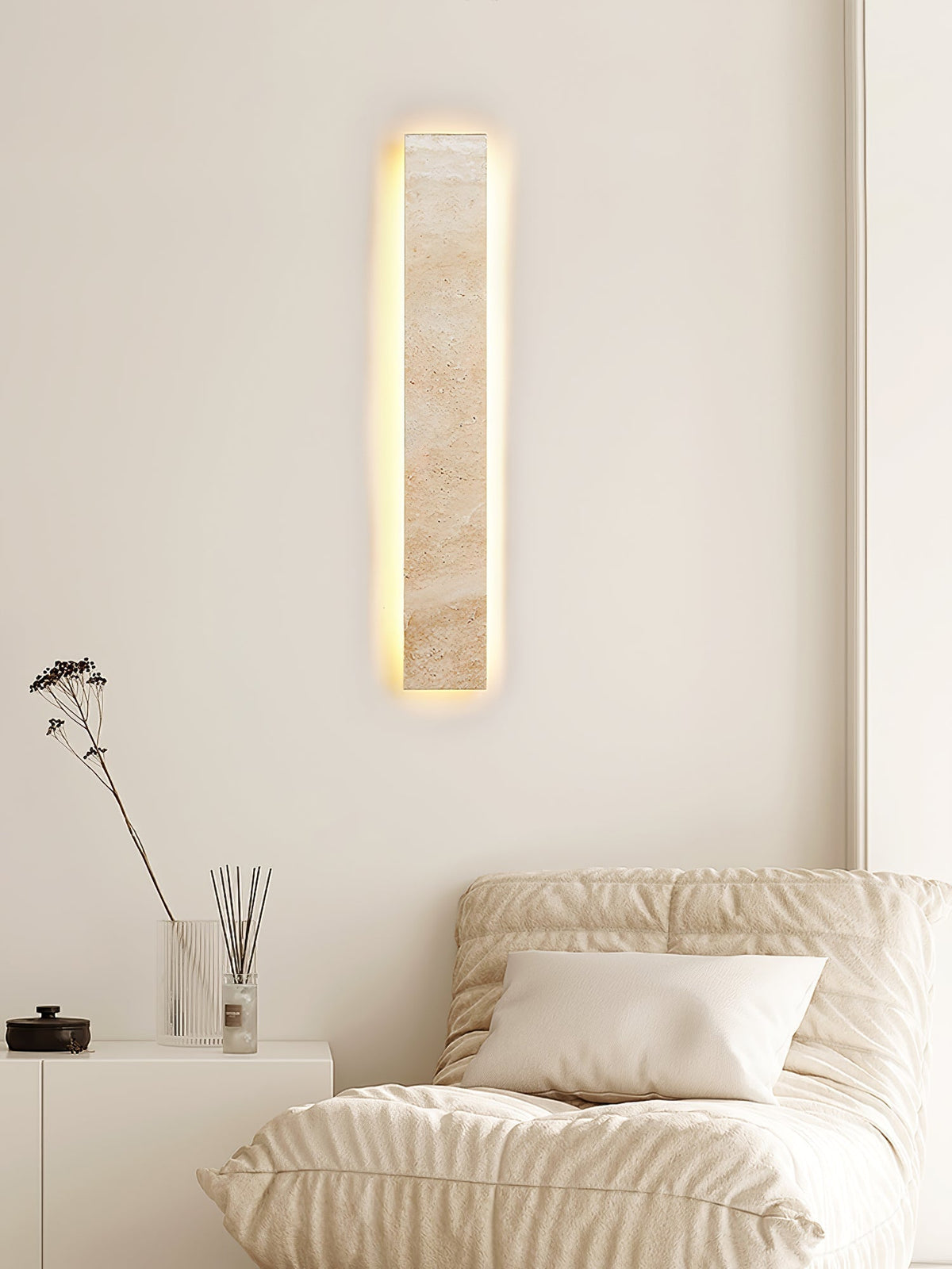 Tavoelia Slim Rectangle Travertine liniowy kinkiet