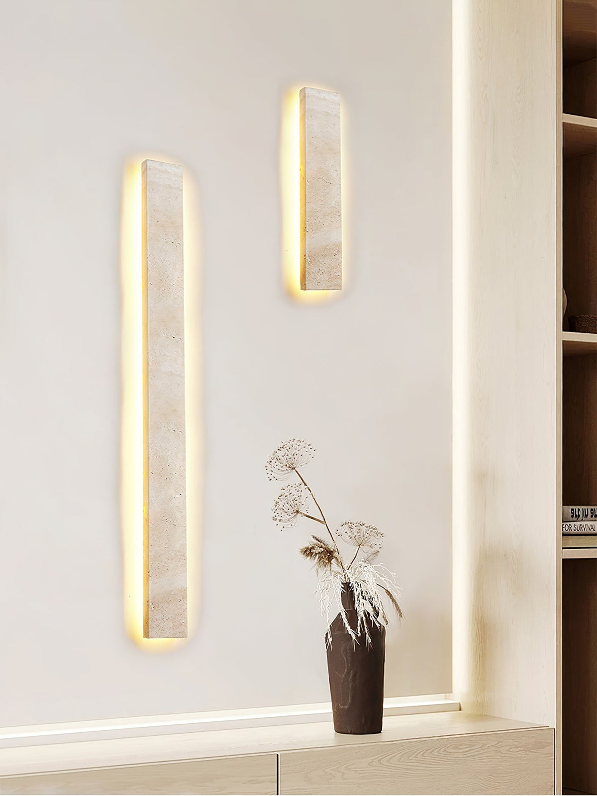 Tavoelia Slim Rectangle Travertine liniowy kinkiet