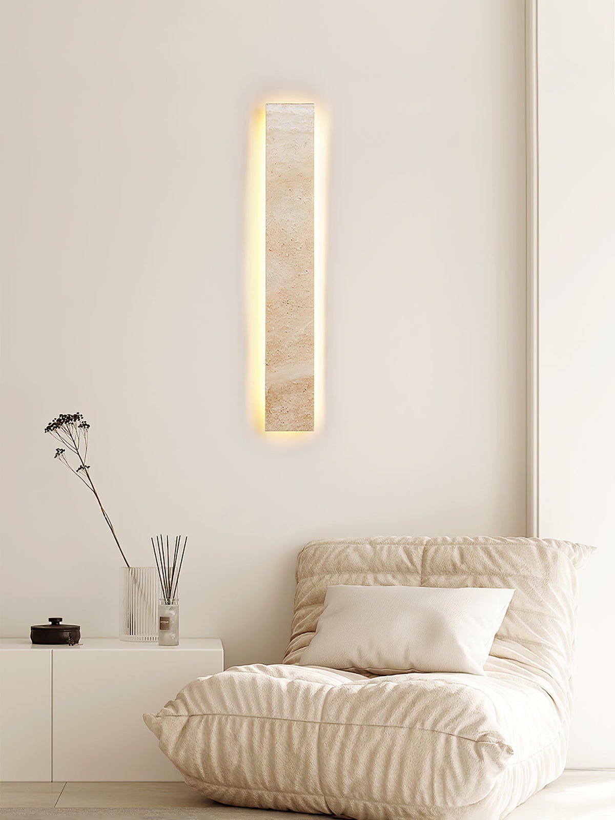 Tavoelia Slim Rectangle Travertine liniowy kinkiet