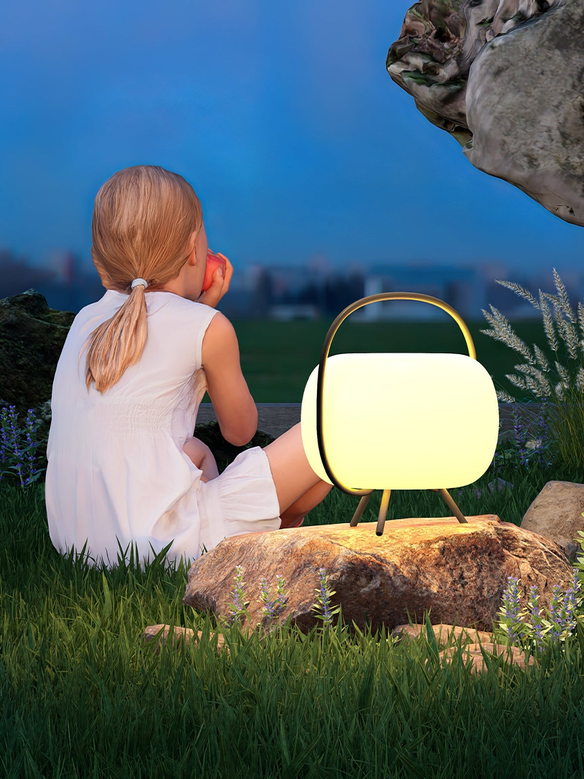 Prytk zewnętrzna lampa stojąca w kształcie latarni z nogami trypodowymi | Cielum