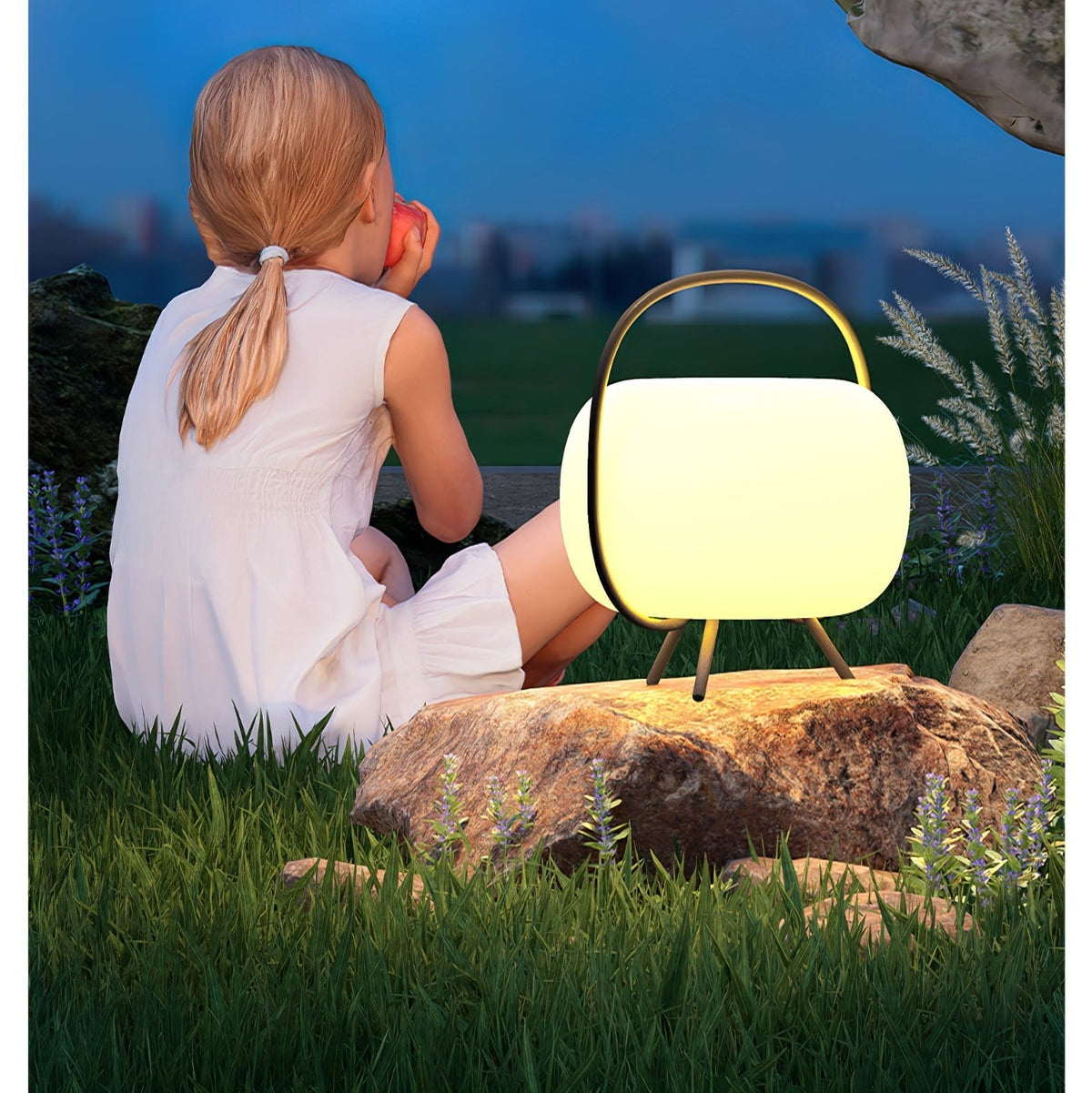 Prytk zewnętrzna lampa stojąca w kształcie latarni z nogami trypodowymi | Cielum