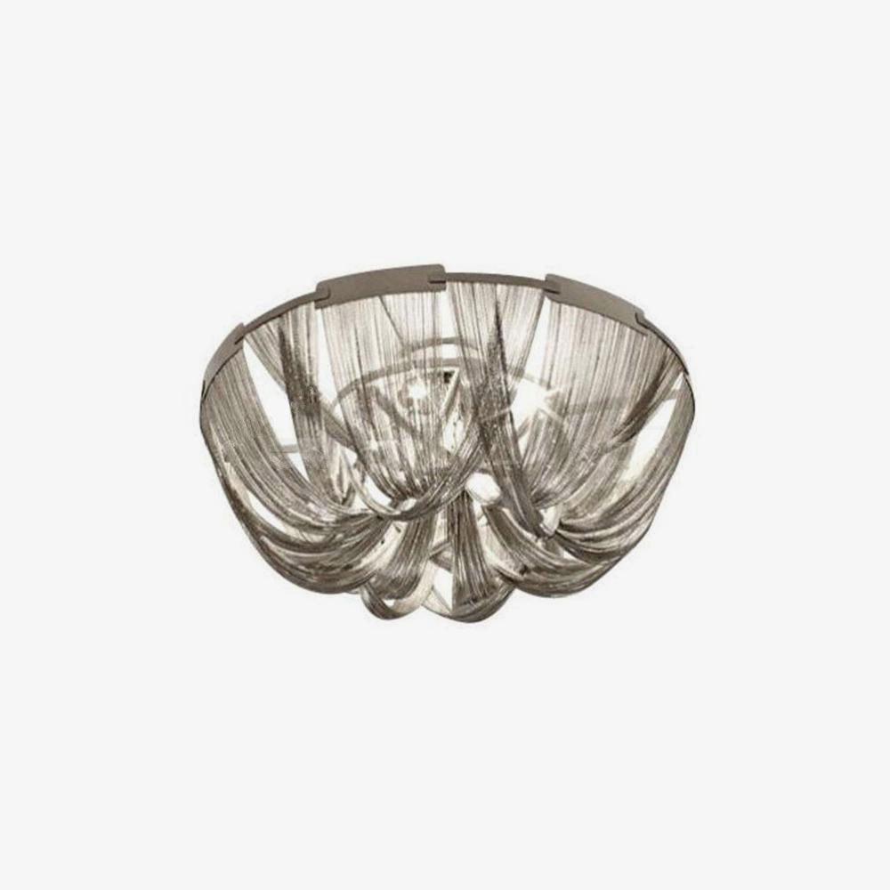 Talj lampa sufitowa z kordem aluminiowym ramą posrebrzaną