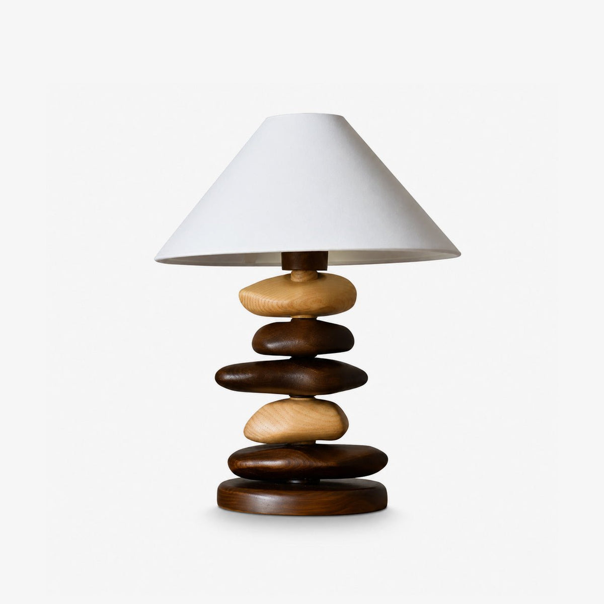 Stacked Pebble drewno lampa stołowa