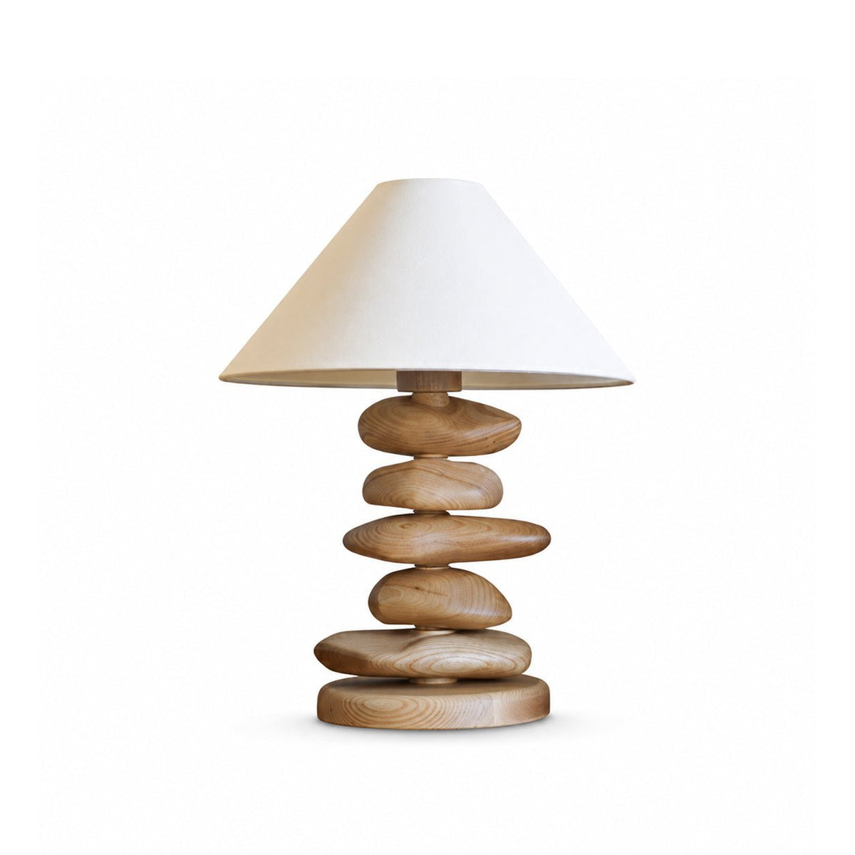 Stacked Pebble drewno lampa stołowa
