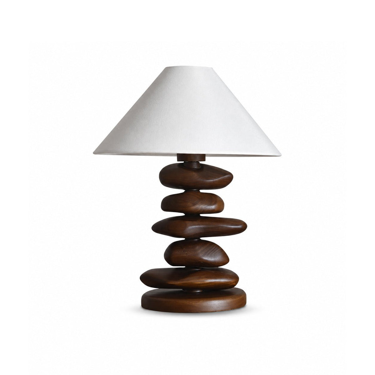 Stacked Pebble drewno lampa stołowa