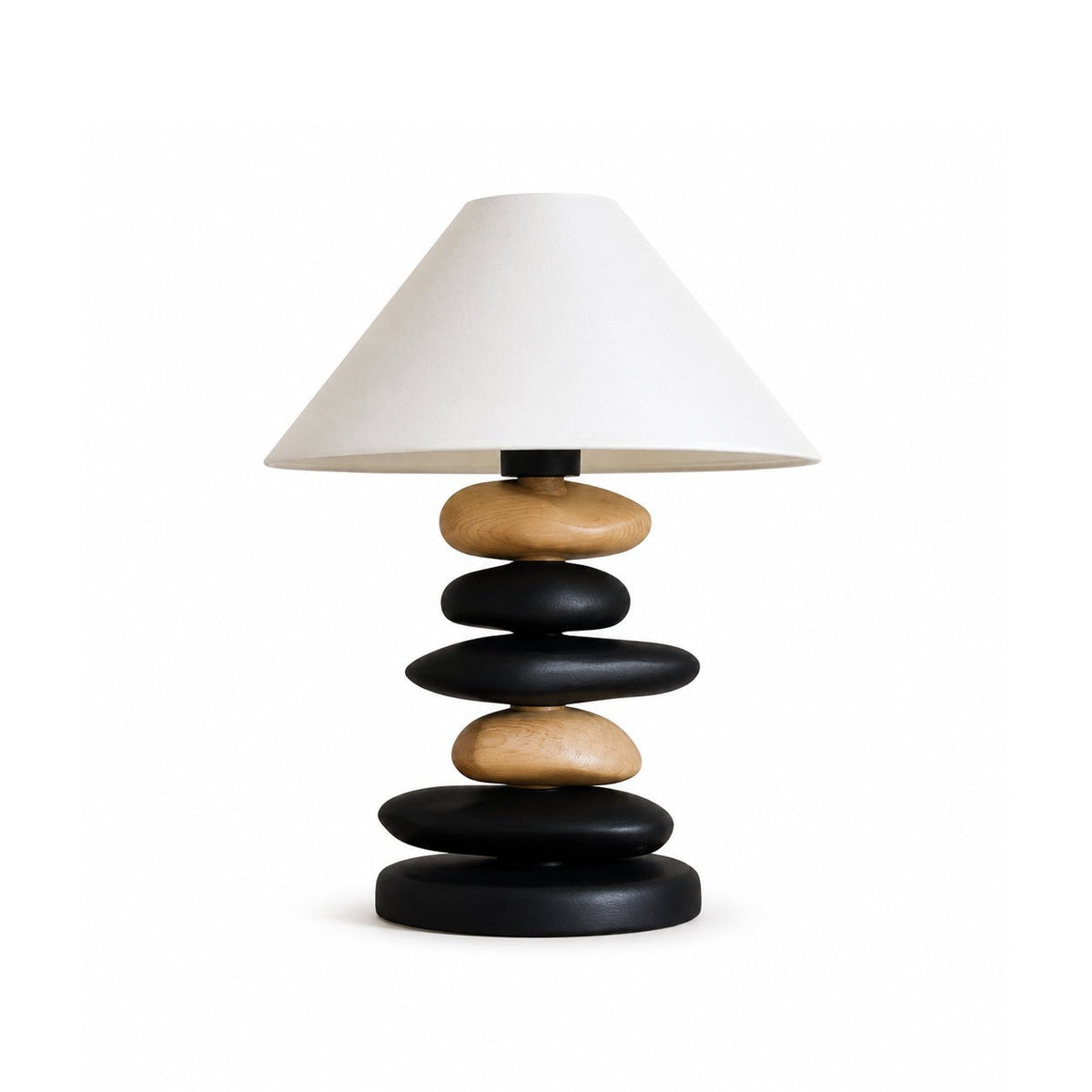 Stacked Pebble drewno lampa stołowa