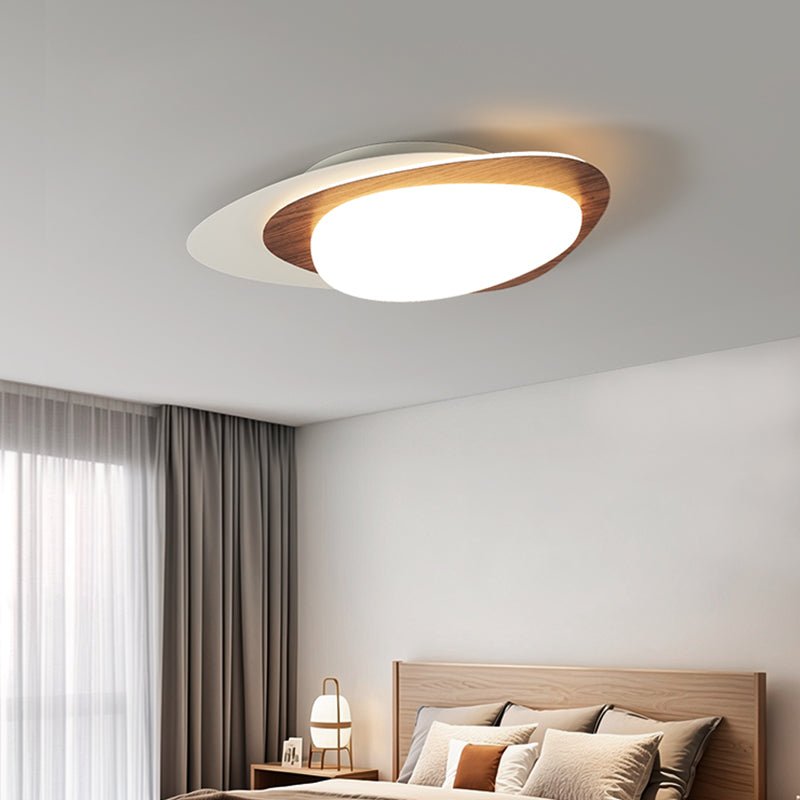 Fuji lampa sufitowa w orzechu owalna organiczna LED