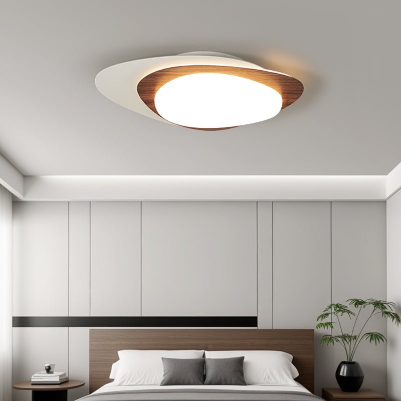 Fuji lampa sufitowa w orzechu owalna organiczna LED