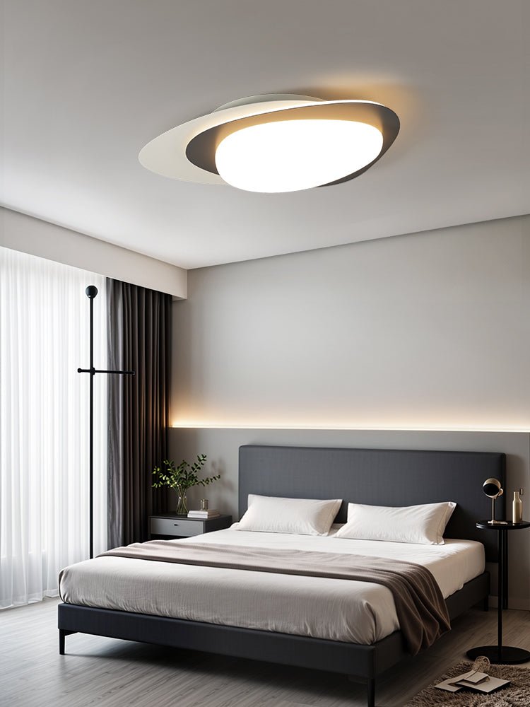 Fuji lampa sufitowa w orzechu owalna organiczna LED