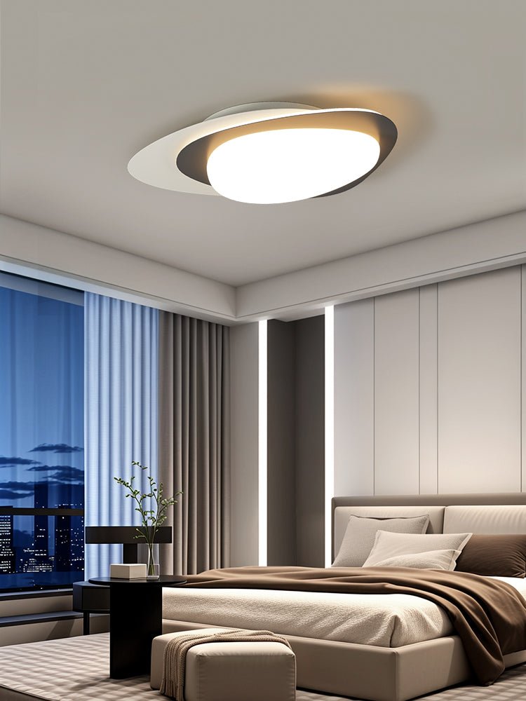 Fuji lampa sufitowa w orzechu owalna organiczna LED