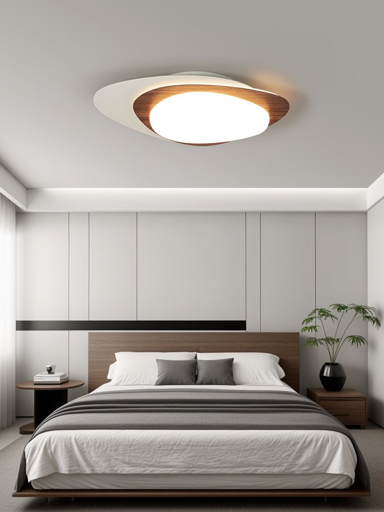 Fuji lampa sufitowa w orzechu owalna organiczna LED