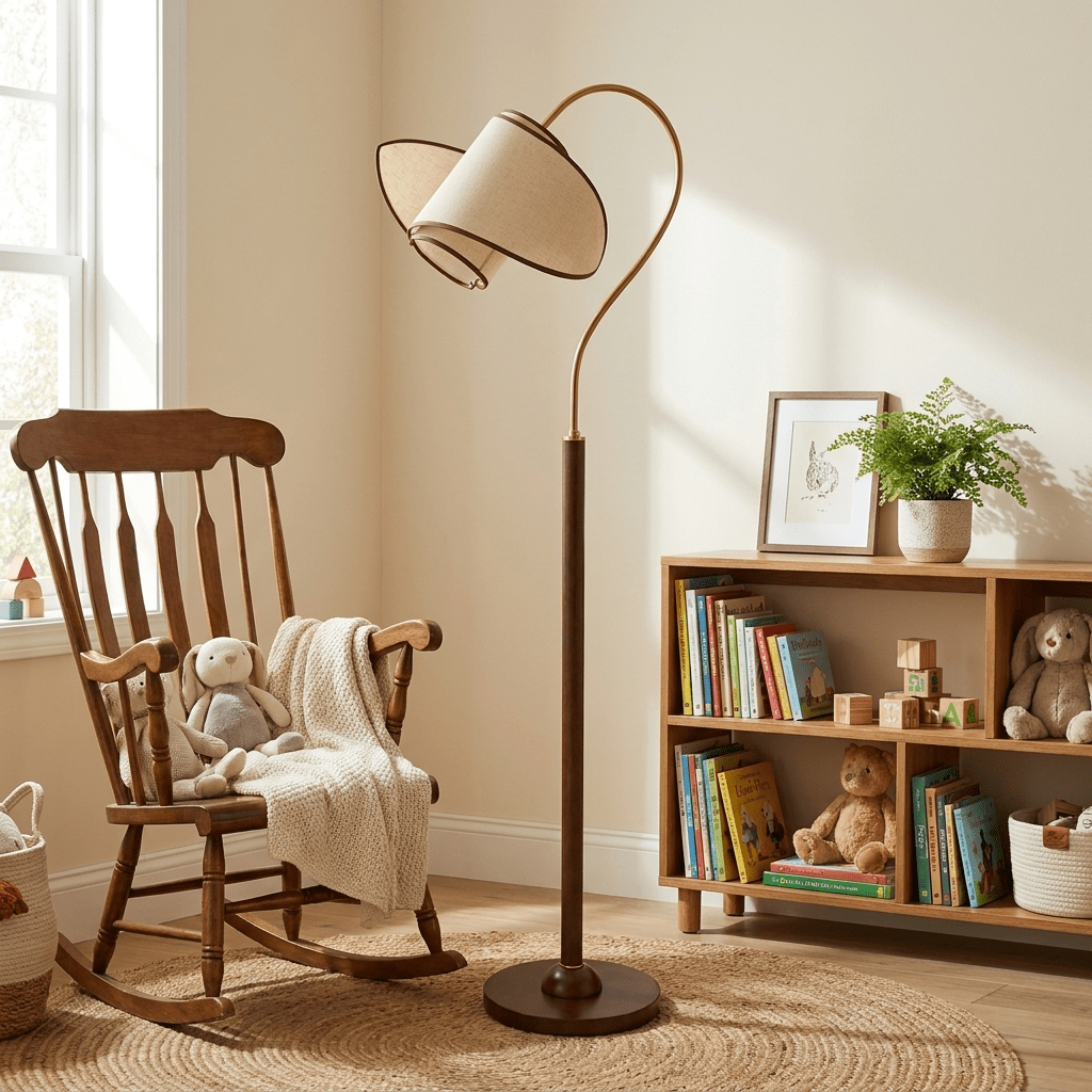 Corvienne lampa stojąca ze wygiętą szyją