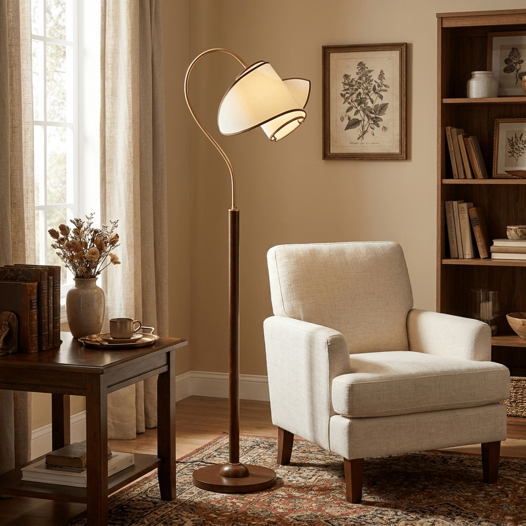Corvienne lampa stojąca ze wygiętą szyją