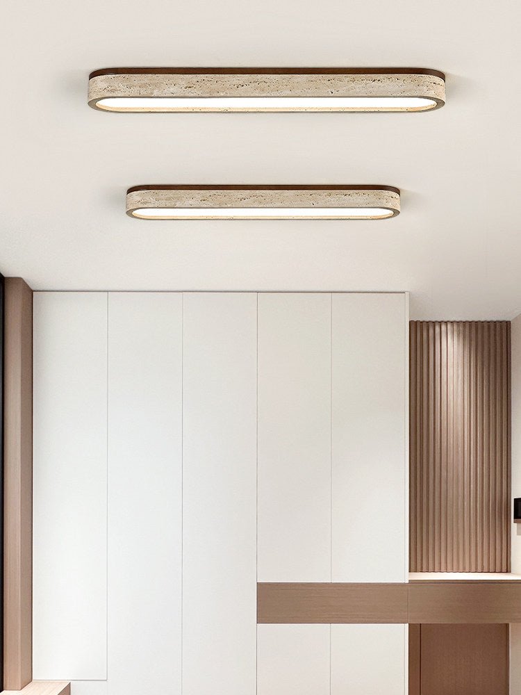 Kirbe liniowa lampa sufitowa z żółtym travertynem