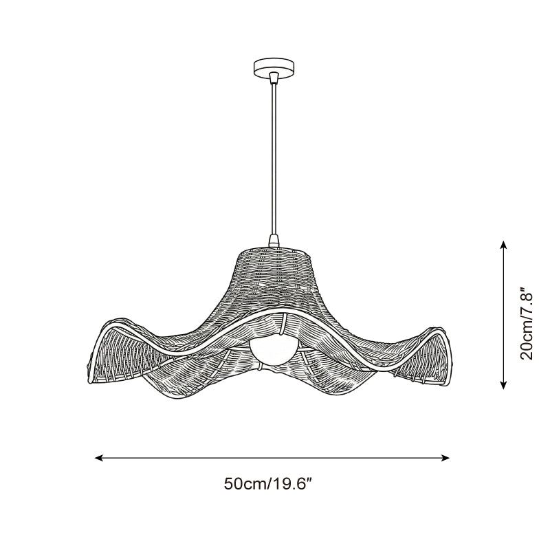 Lampa wisząca Ravelle ze skrzydeł rattanu