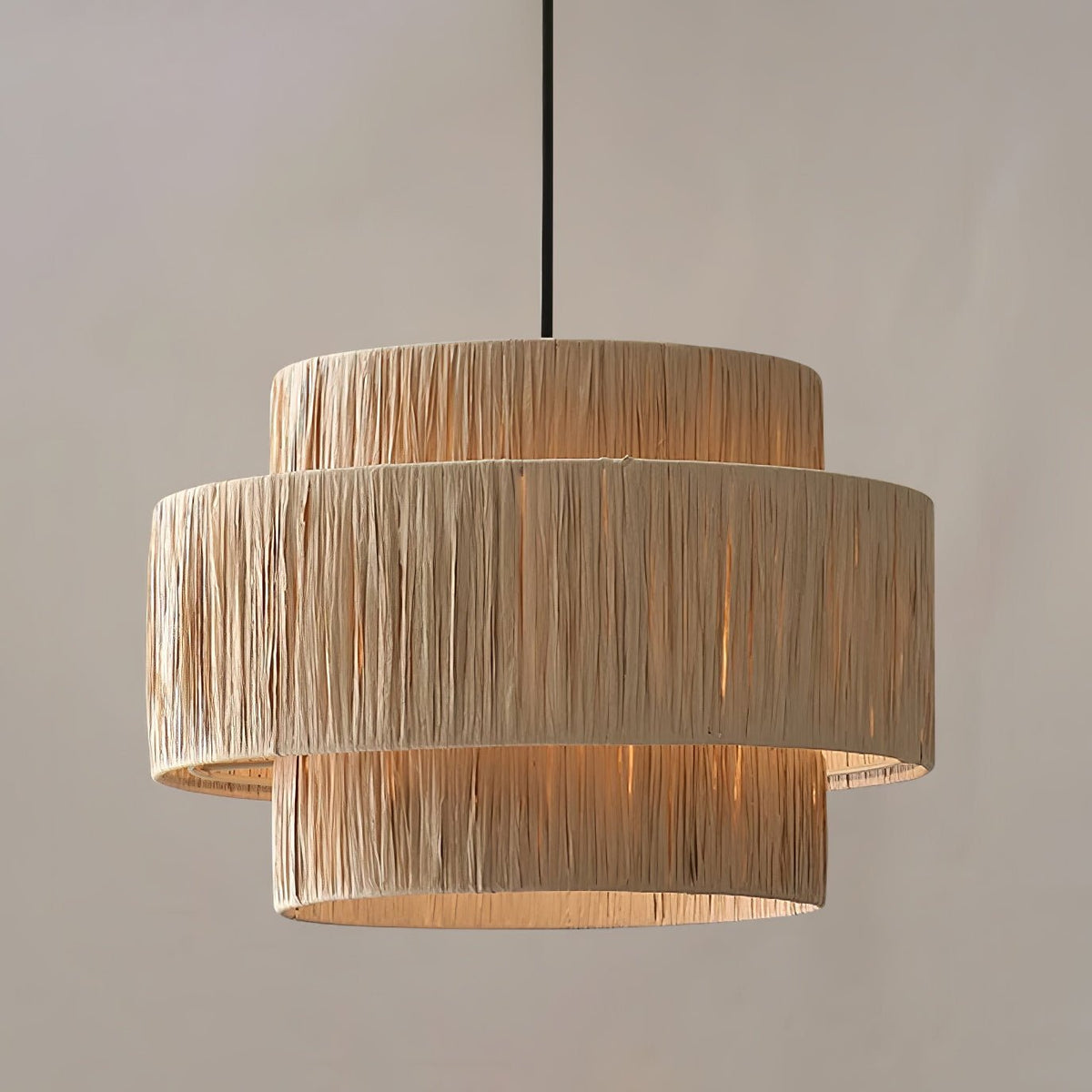 Thyra słomiana lampa wisząca w stylu tradycyjnym retro