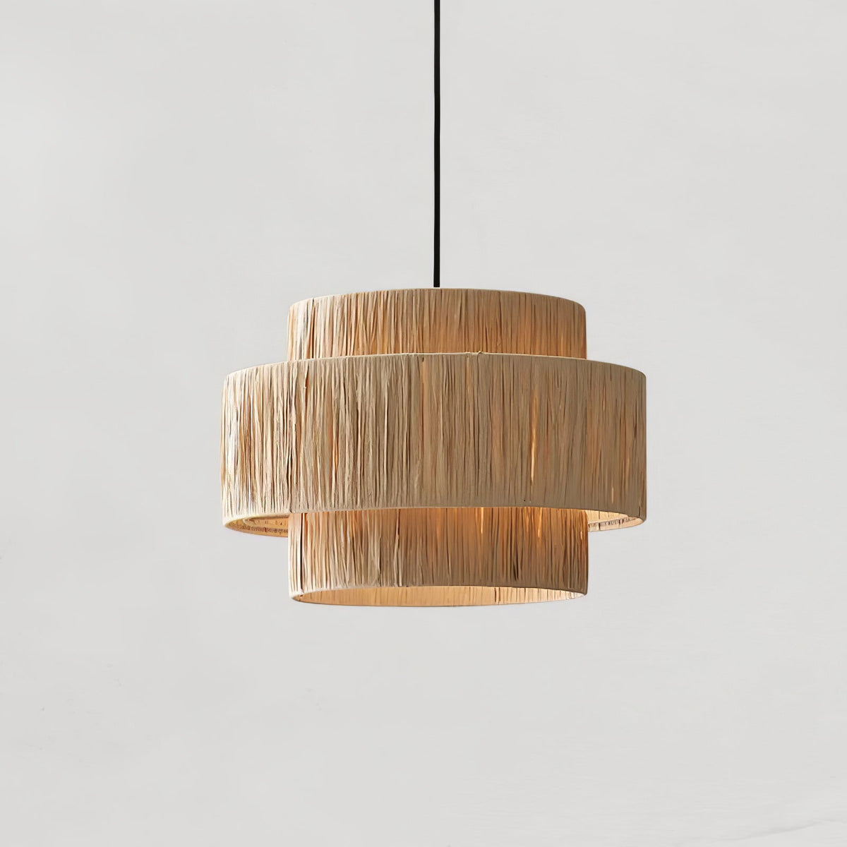 Thyra słomiana lampa wisząca w stylu tradycyjnym retro