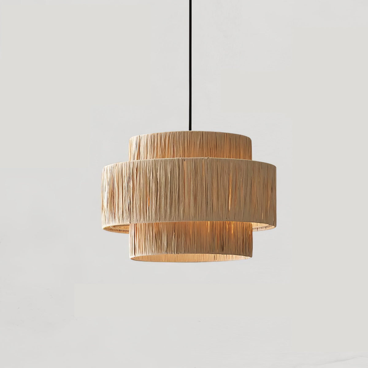 Thyra słomiana lampa wisząca w stylu tradycyjnym retro