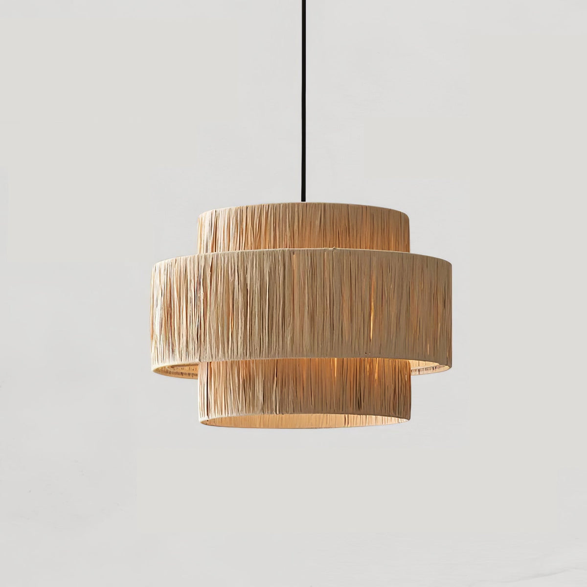 Thyra słomiana lampa wisząca w stylu tradycyjnym retro