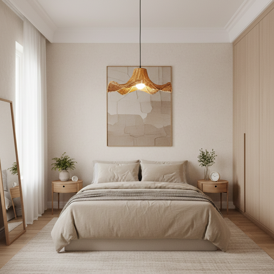 Lampa wisząca Ravelle ze skrzydeł rattanu