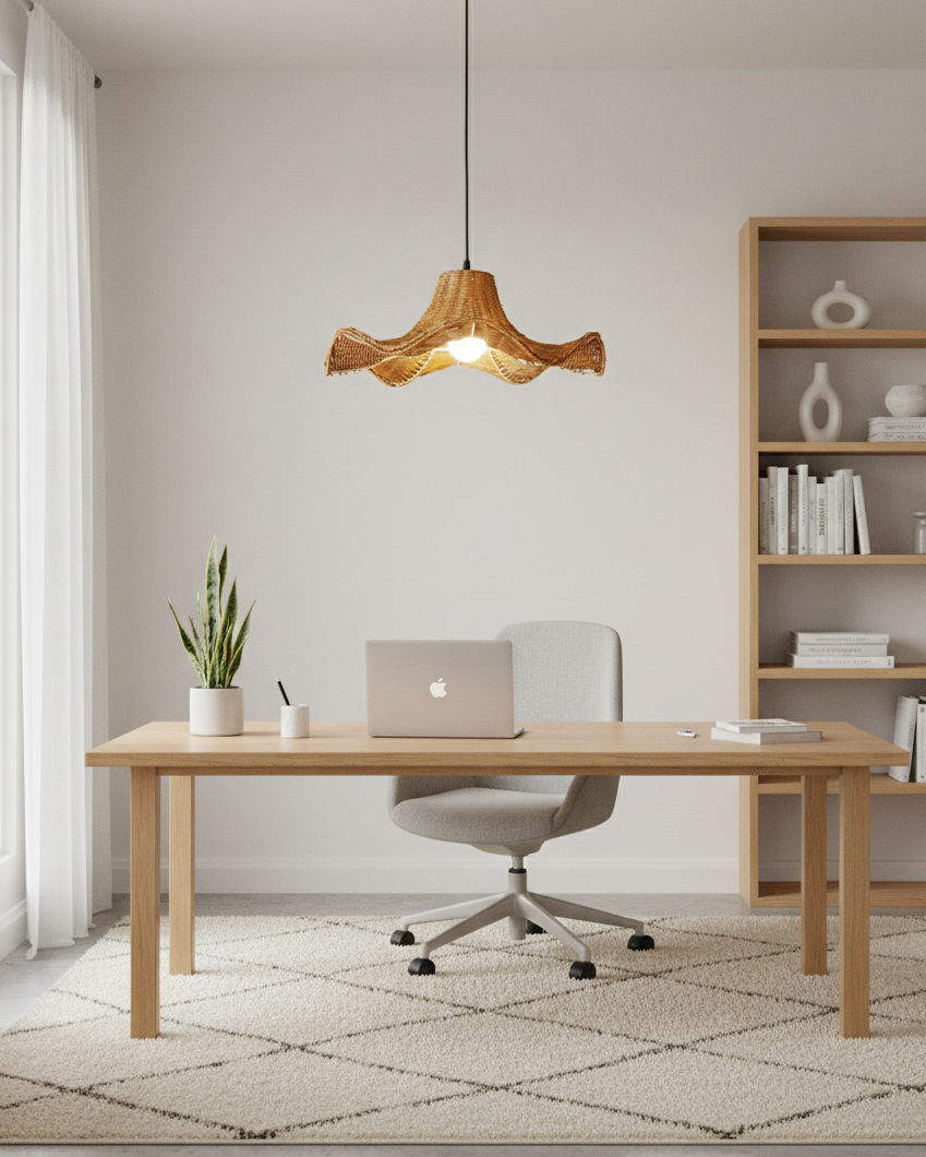 Lampa wisząca Ravelle ze skrzydeł rattanu
