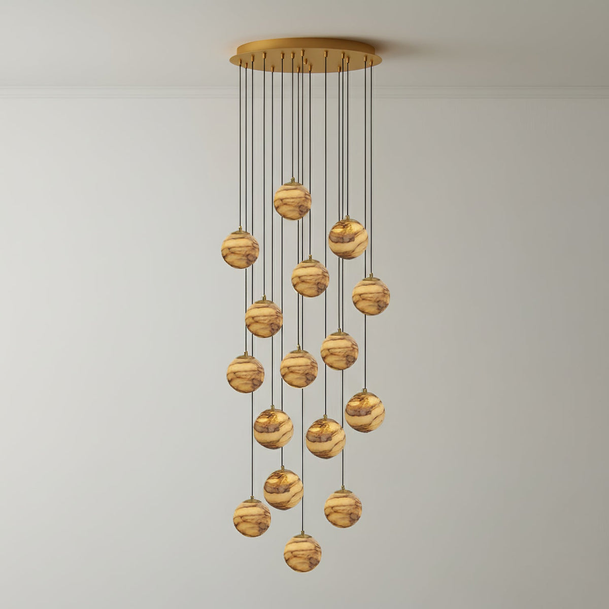 LUX Alabaster Cluster żyrandol schodowy