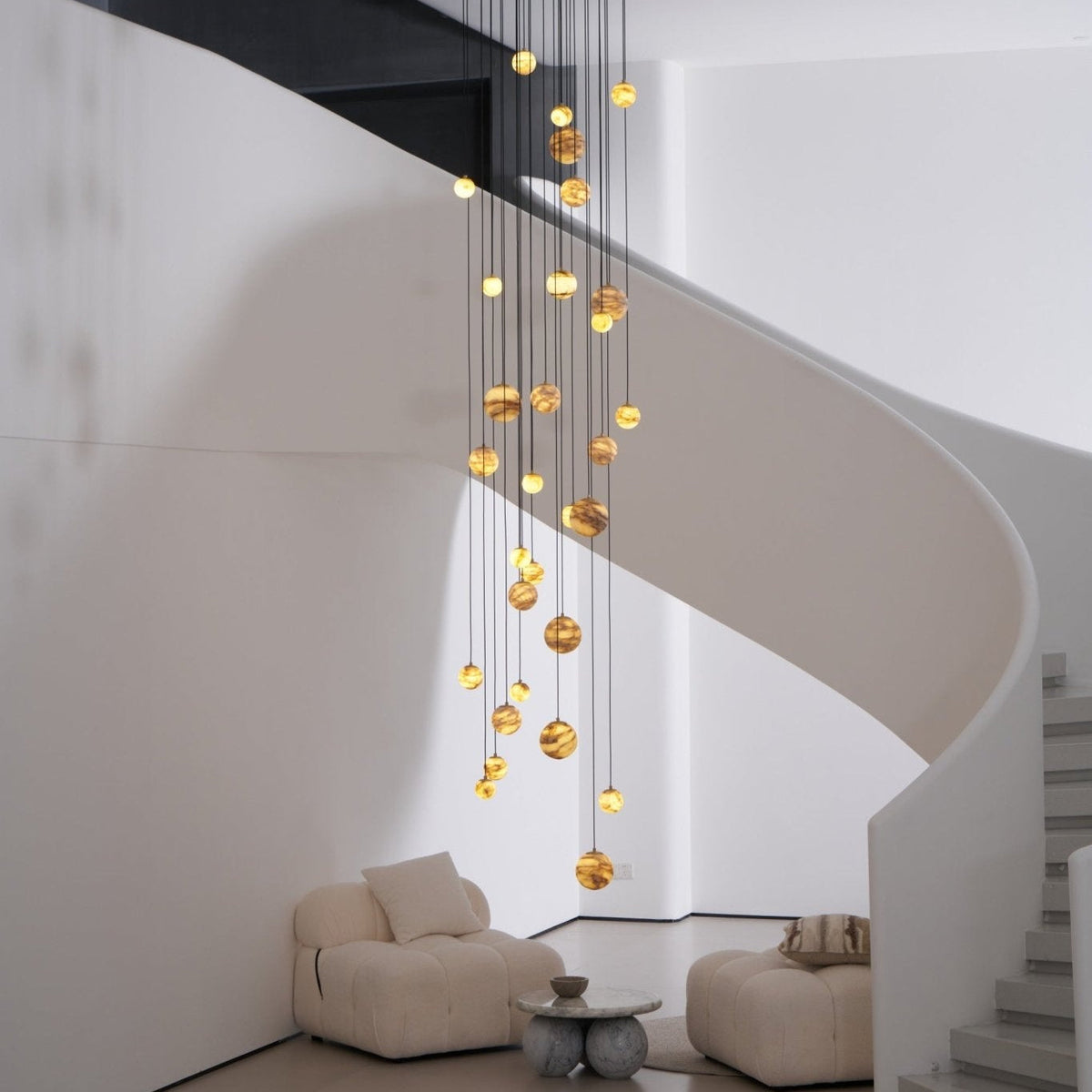 LUX Alabaster Cluster żyrandol schodowy
