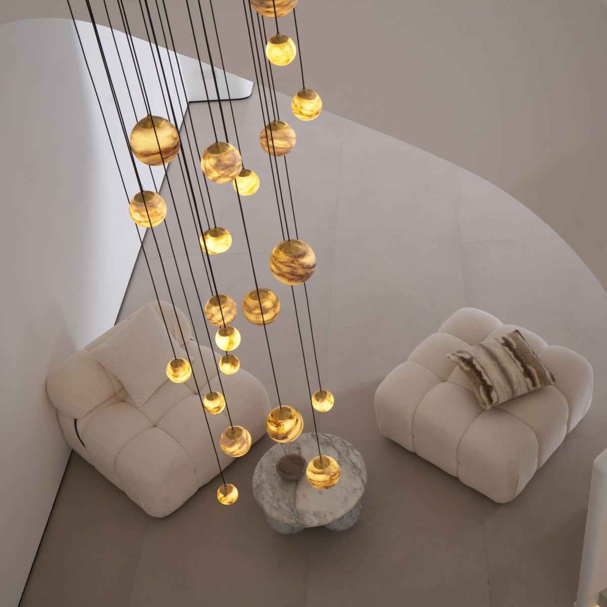 LUX Alabaster Cluster żyrandol schodowy