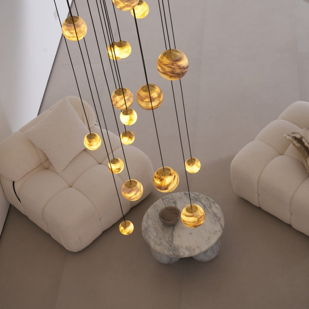 LUX Alabaster Cluster żyrandol schodowy