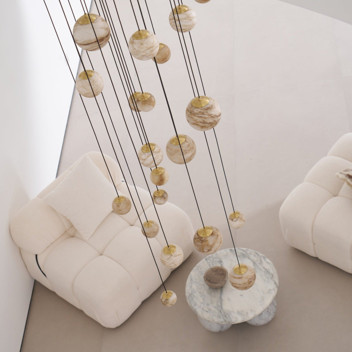 LUX Alabaster Cluster żyrandol schodowy
