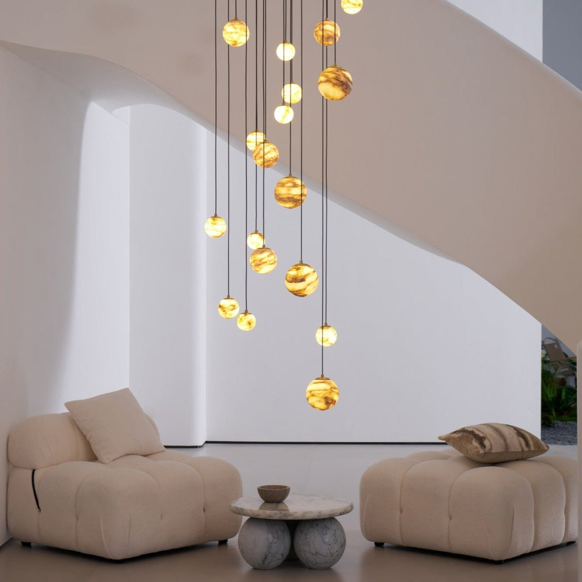 LUX Alabaster Cluster żyrandol schodowy