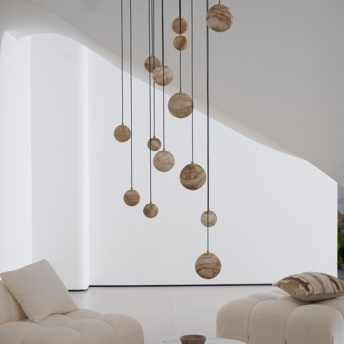 LUX Alabaster Cluster żyrandol schodowy