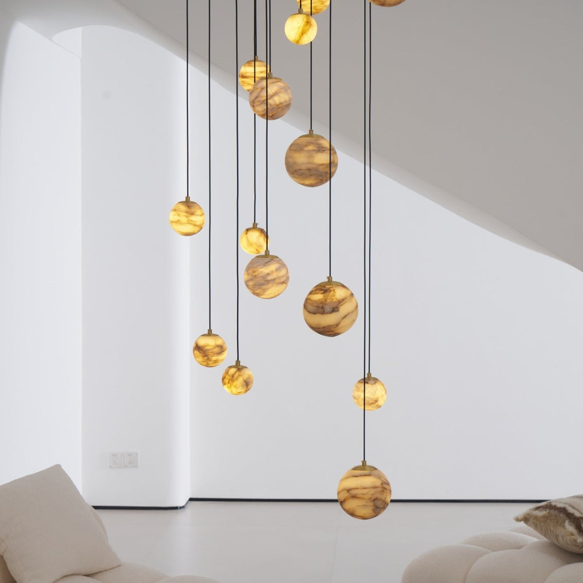 LUX Alabaster Cluster żyrandol schodowy