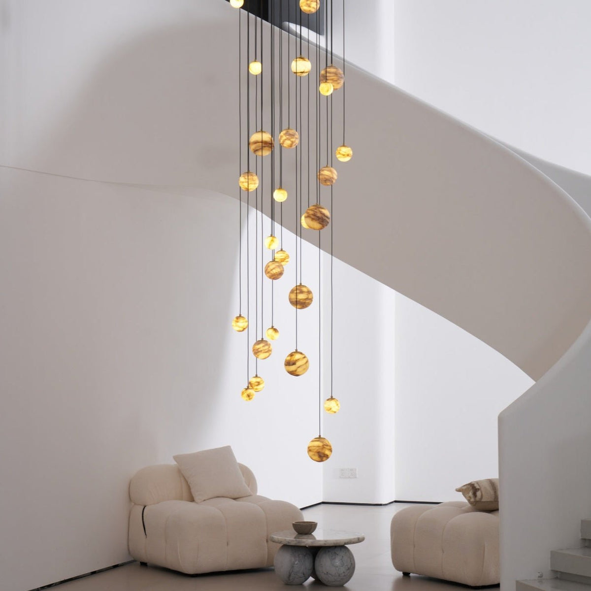 LUX Alabaster Cluster żyrandol schodowy