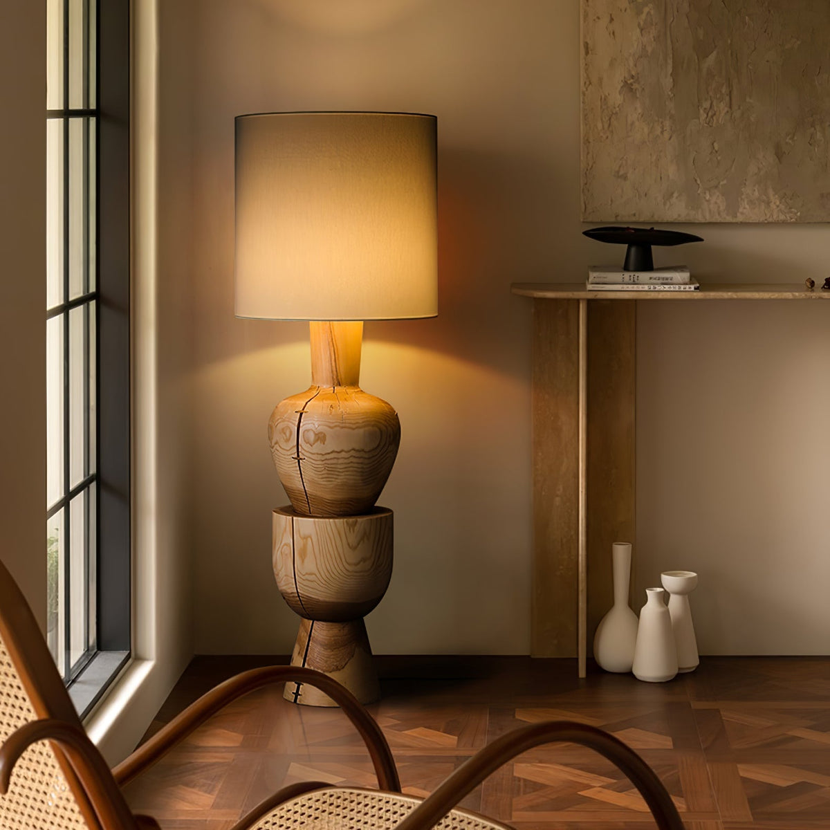 Flynis lampa stołowa z drewna