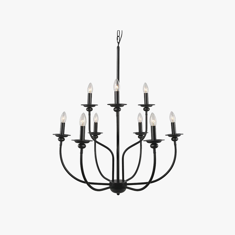 Silva nowoczesny żyrandol LED czarny metal sypialnia salon