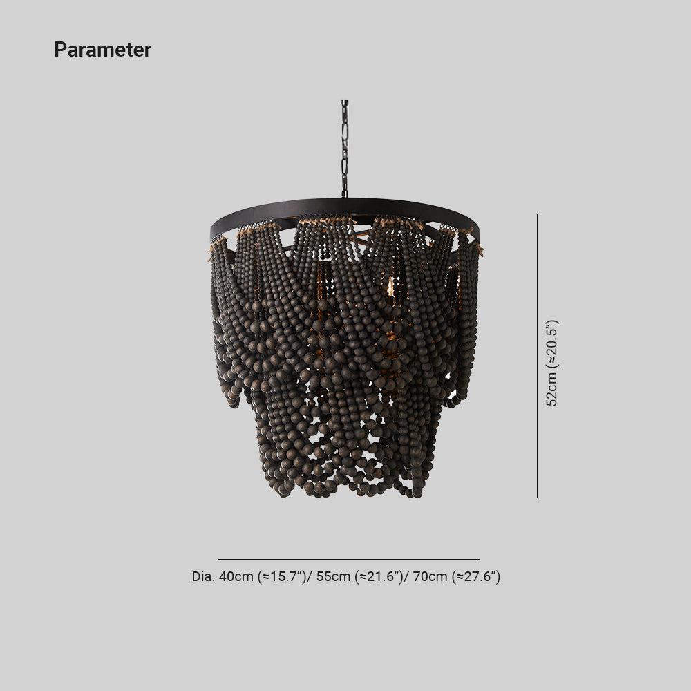 Muto Boho lampa wisząca LED / żyrandole z drewna/metalu