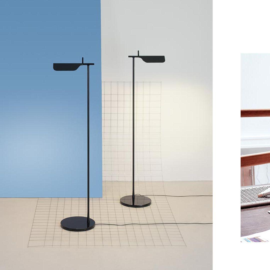 Lampa stojąca minimalistyczna Ebonis z akrylu