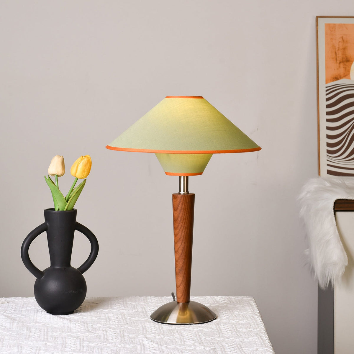 Lampa stołowa Talonwood drewniana