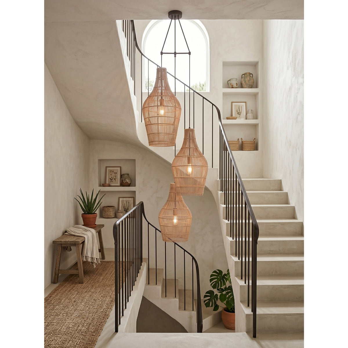 Canerielle lampa wisząca z rattanu