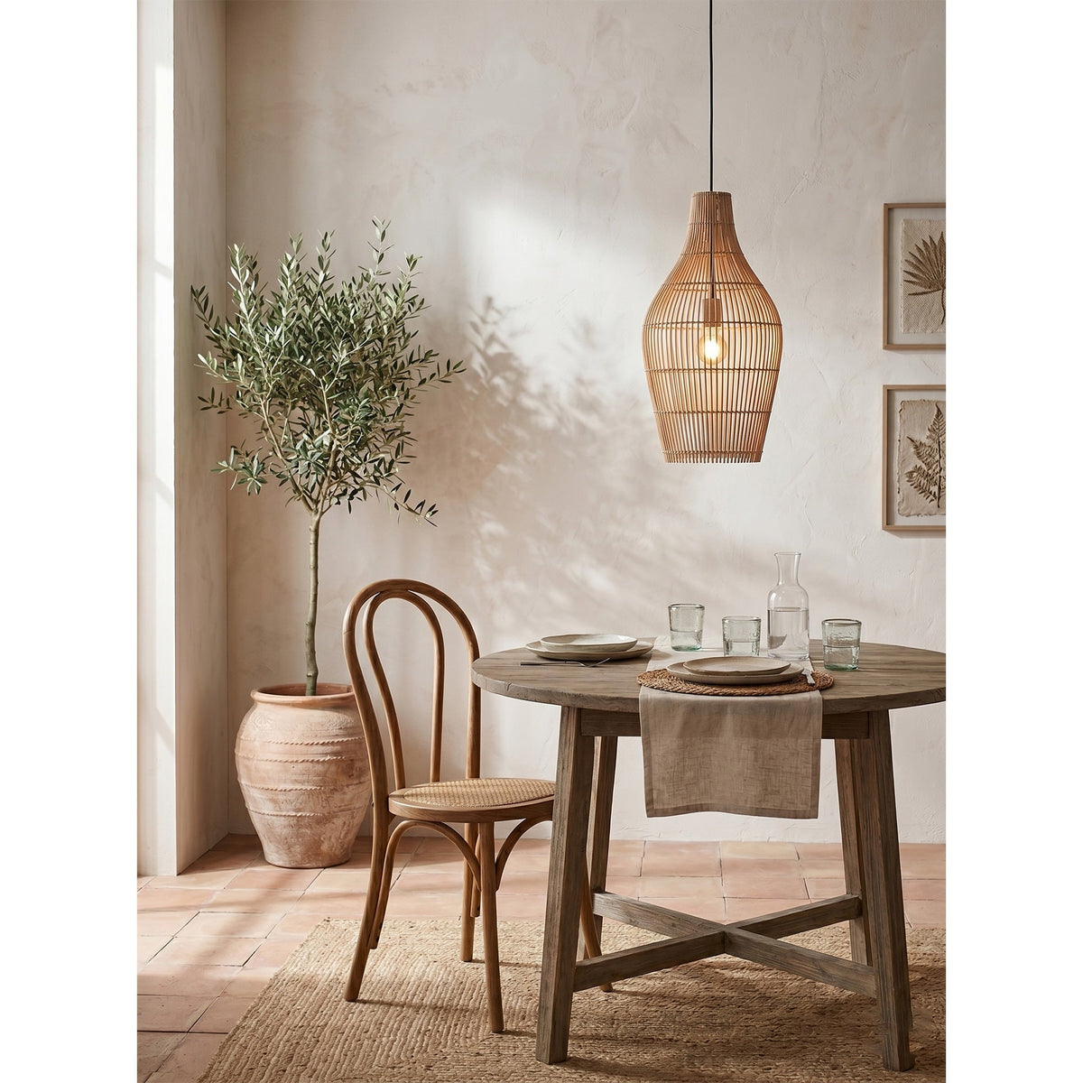 Canerielle lampa wisząca z rattanu