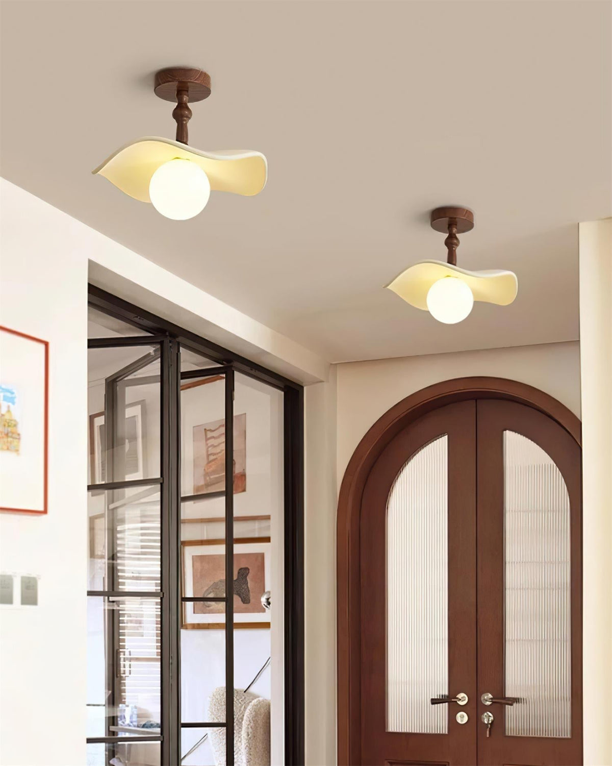 Yunel plafon montowany bezpośrednio drewniany nowoczesny styl organiczny salon | Cielum