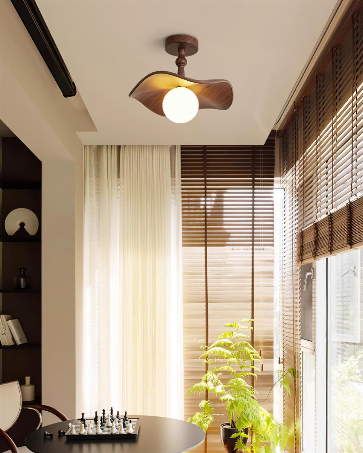 Yunel plafon montowany bezpośrednio drewniany nowoczesny styl organiczny salon | Cielum