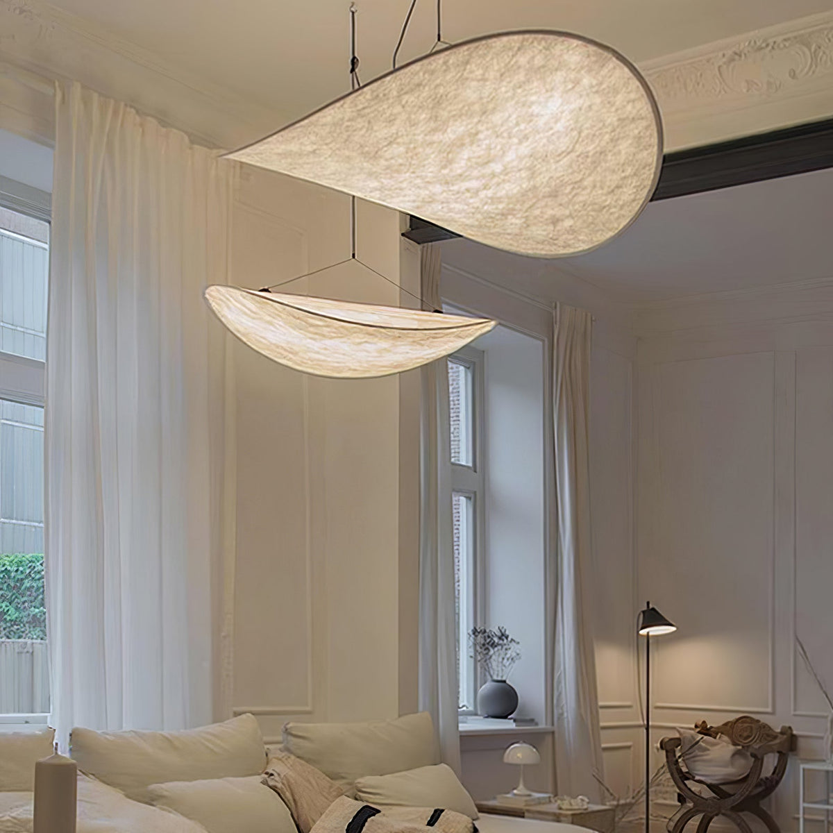 Luminette minimalistyczna lampa wisząca Jedwab morwowy