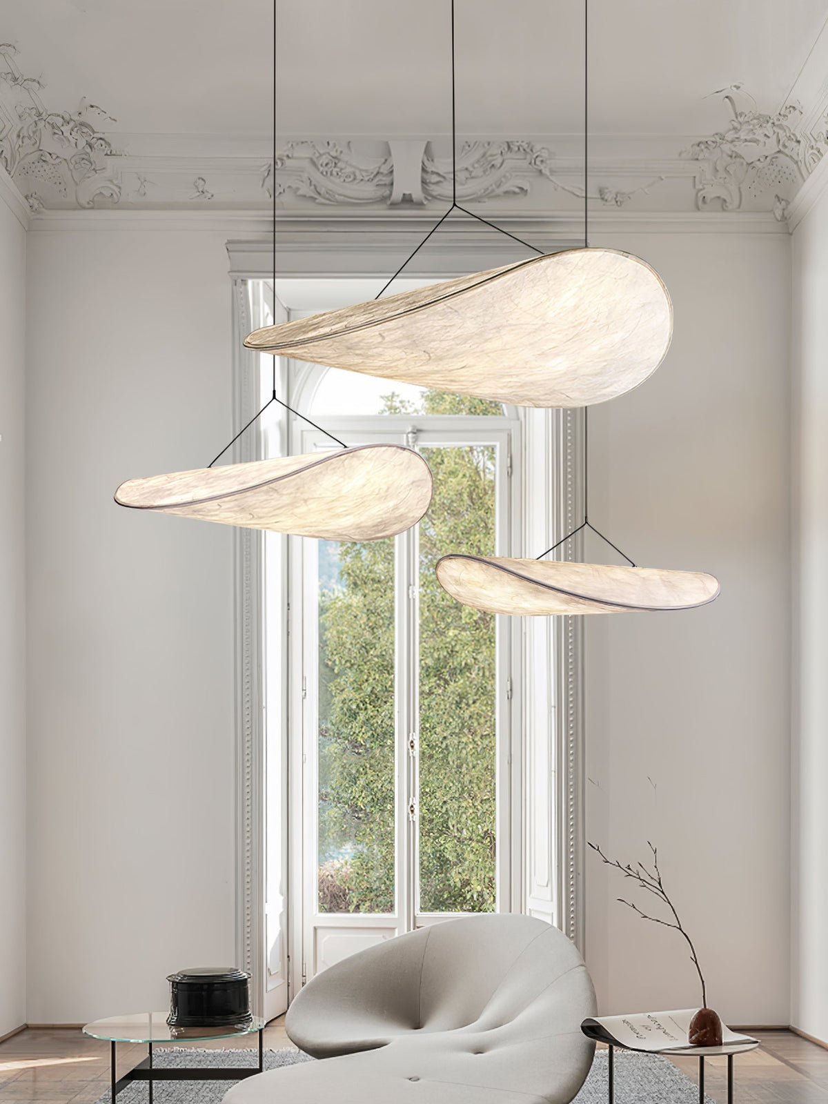Luminette minimalistyczna lampa wisząca Jedwab morwowy