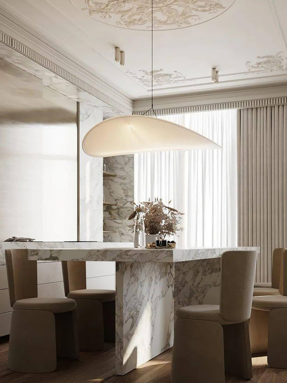 Luminette minimalistyczna lampa wisząca Jedwab morwowy